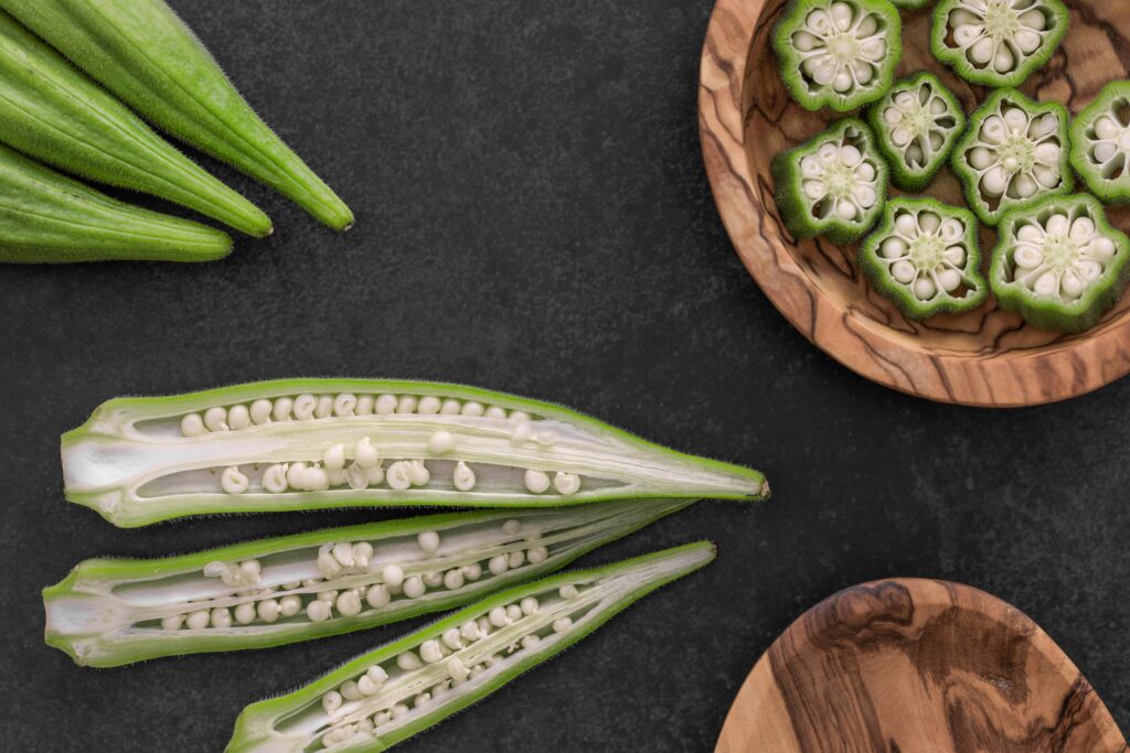 Cut Okra to make Okra water