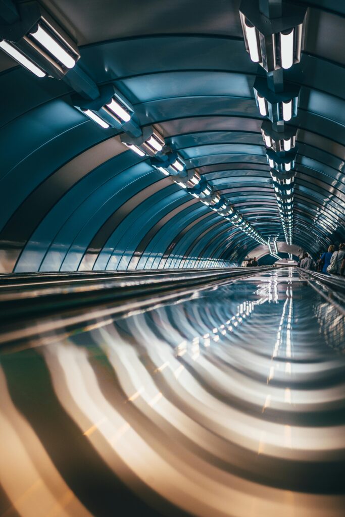 Underground Crossing on a Metro Station