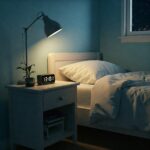A serene bedroom setting with soft lighting and comfortable bedding, symbolizing optimal sleep quality.