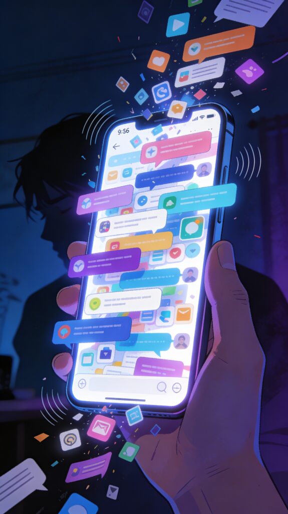 Dopamine overstimulation caused by constant notifications