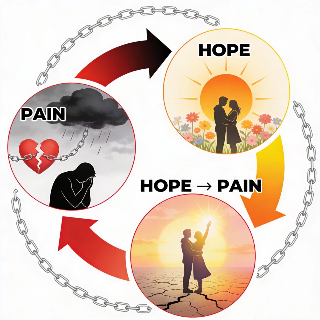 Trauma bond emotional cycle explained visually